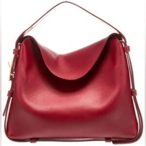 Bottega Veneta Authentic Small Cradle Leather Shoulder Handbag Dark Red NWT